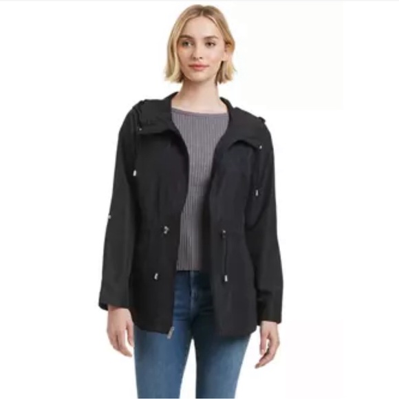 Jones New York Jackets & Blazers - # 22 JONES NEW YORK BLACK HOODED JACKET